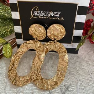 Hammered Gold-tone Statement Earrings